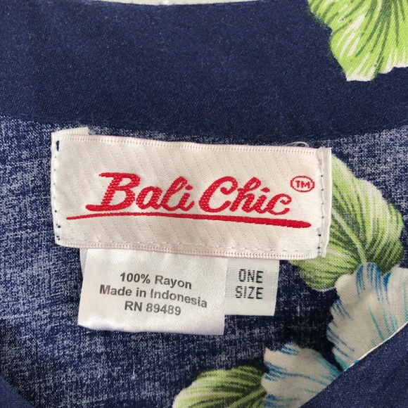 Bali Chic Women's Floral Knot Tie Front Top 14K - Picture 2 of 6